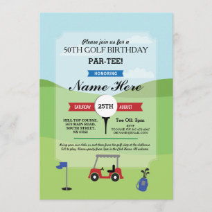 Golf de fête d'anniversaire toute invitation