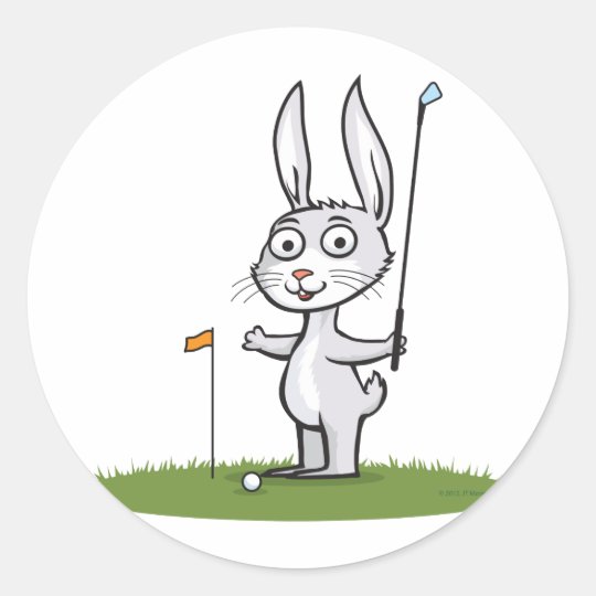 Golf de lapin sticker rond
