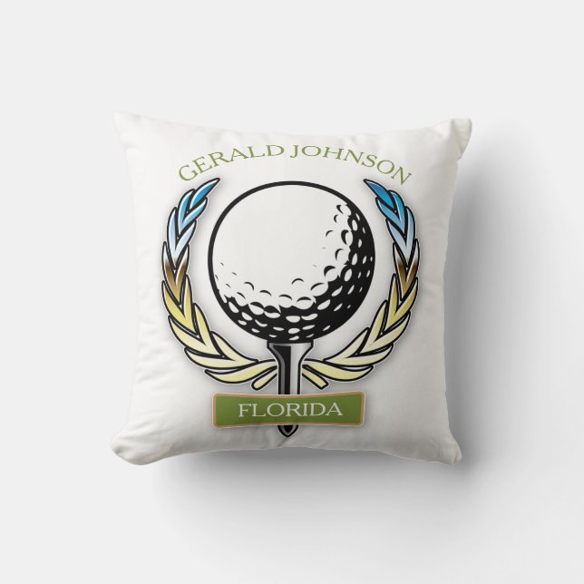Golf Design Monogramme Modèle de golf Coussin (Recto)