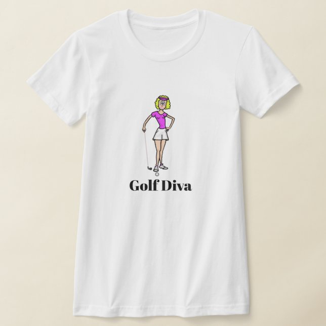 Golf Diva Blonde Golfer T-Shirt (Poser)