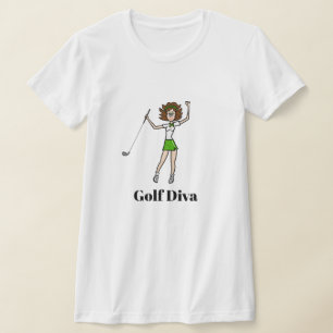 Golf Diva Brunette T-shirt Golfer