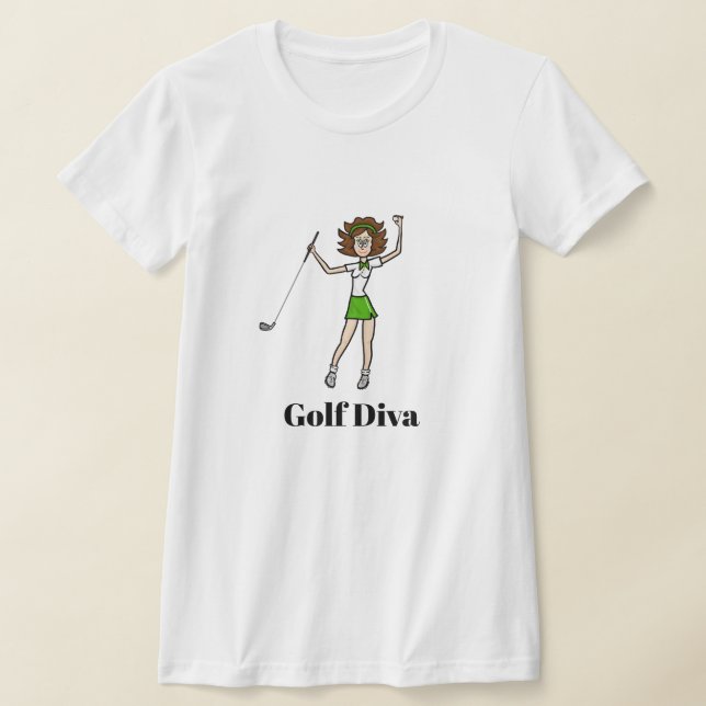Golf Diva Brunette T-shirt Golfer (Poser)