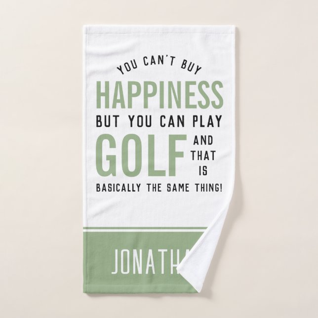 Golf est le bonheur Funny Golf Lover cadeaux (Serviette à main)