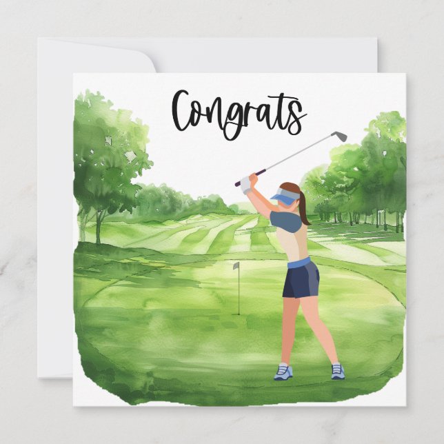 Golf Félicitations Carte Golf pour Lady Golfer (Devant)