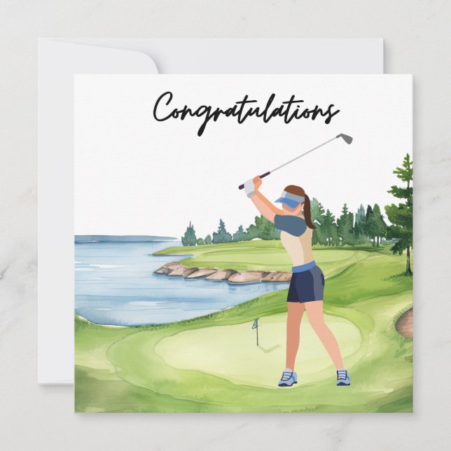 Golf Félicitations Carte Golf pour Lady Golfer (Devant)
