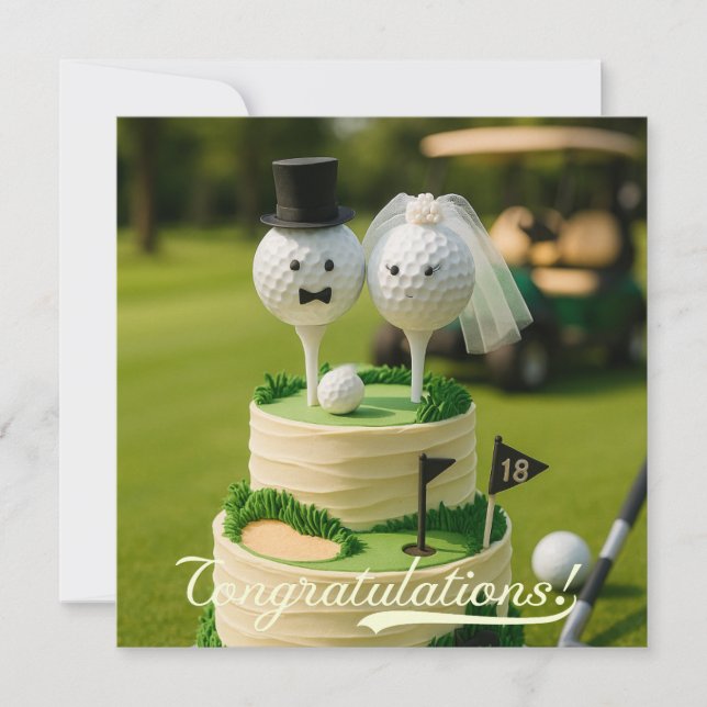 Golf Félicitations pour la mariée et le marié golf (Devant)