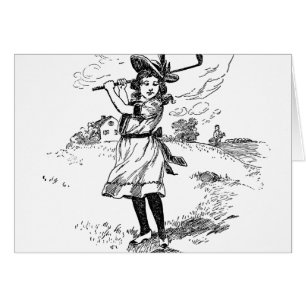 Golf Girl Golfing Art Vintage