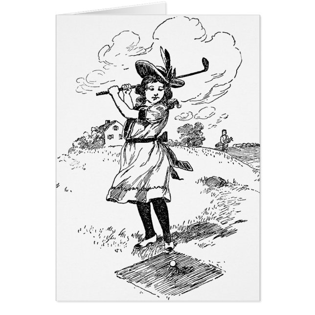 Golf Girl Golfing Art Vintage (Devant)