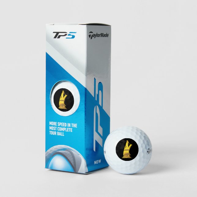 Golf Golden Wolf Head noir Taylor Made TP5 balles de go (Conditionnement)
