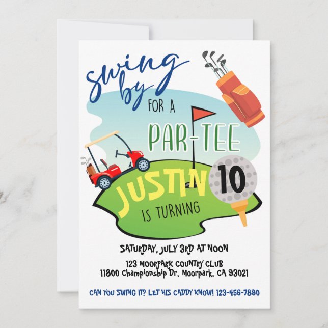 GOLF, GOLF PARTY, PAR-TEE, ANNIVERSAIRE (Devant)