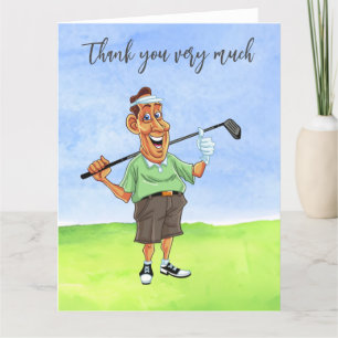Golf Golfer Carte de remerciements pour golfeur