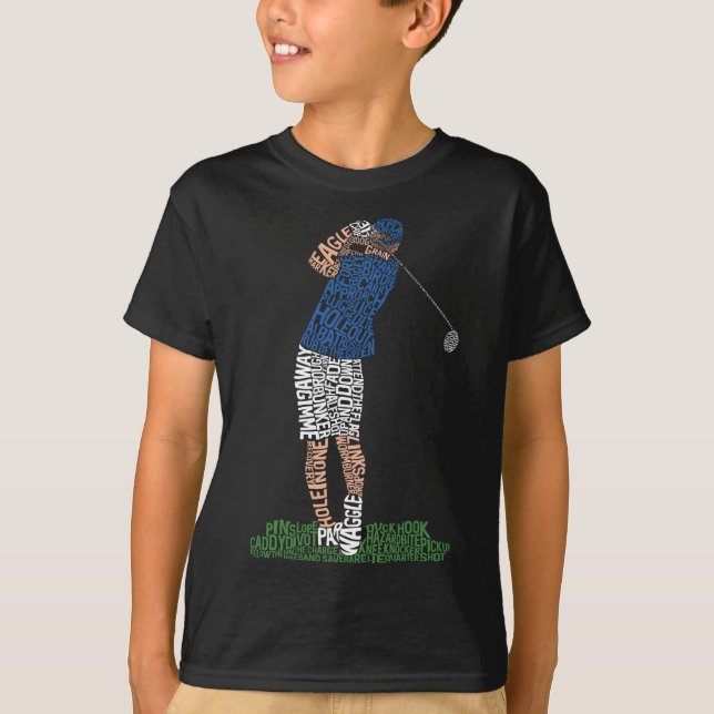 Golf Golfing Word Art T-shirt (Devant)