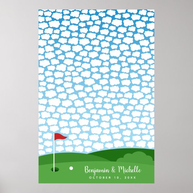 Golf Guest Book Poster - 250 Signatures (Devant)