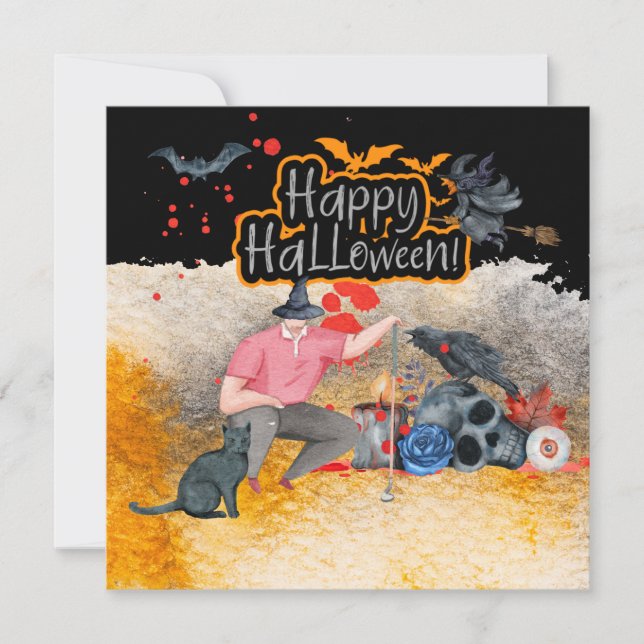 Golf Halloween Day pour la carte de golf (Devant)