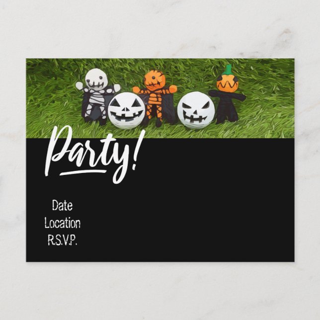 Golf Halloween invitation à la fête avec le monstr (Devant)