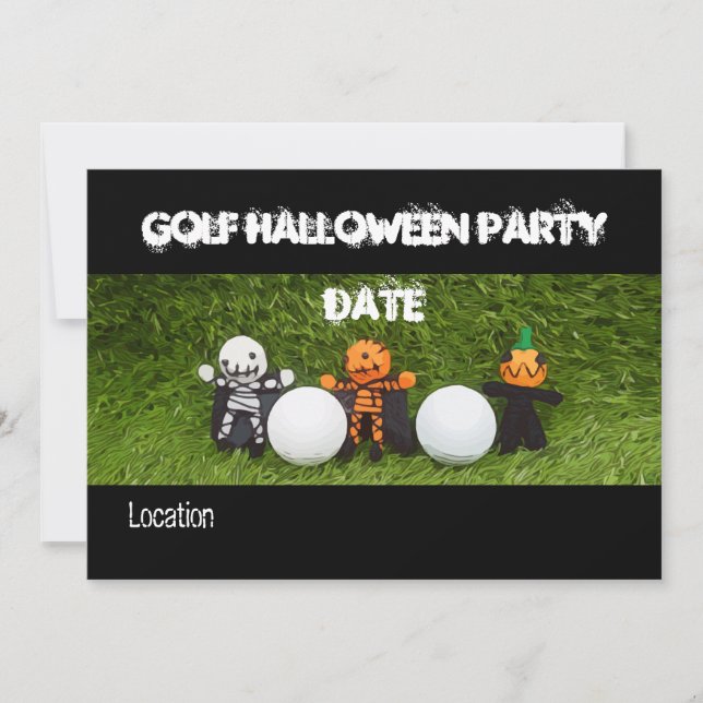 Golf Halloween invitation à la fête avec monstre (Devant)