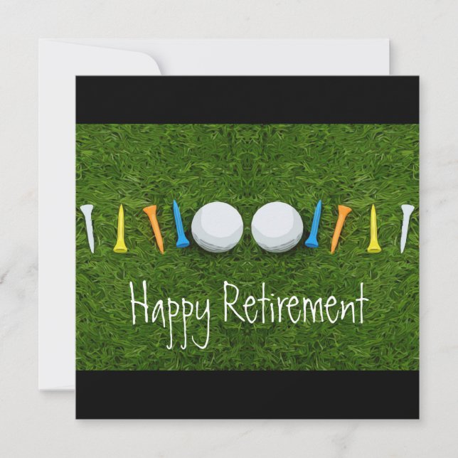 Golf Happy Retirez avec balle de golf et carte tee (Devant)