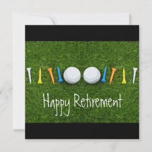Golf Happy Retirez avec balle de golf et carte tee