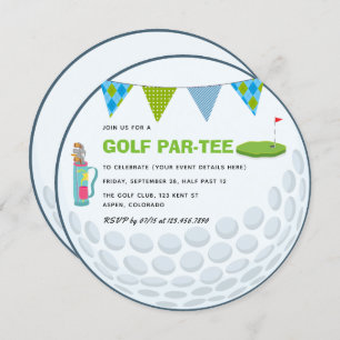 Golf Invitation à la fête à thème