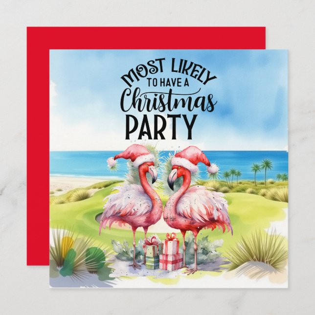 Golf Joyeux Noël avec Flamant rose Père Noël (Devant / Derrière)