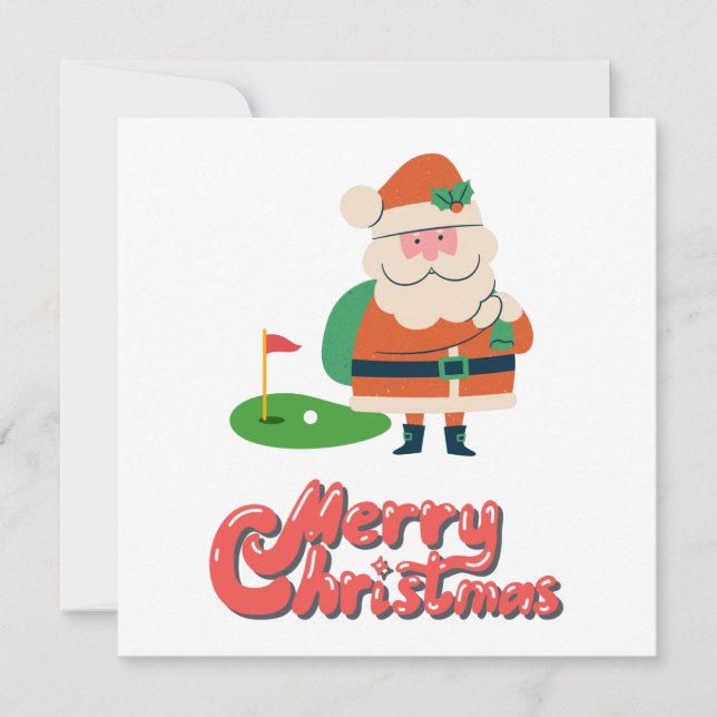 Golf Joyeux Noël avec Père Noël au golf (Devant)