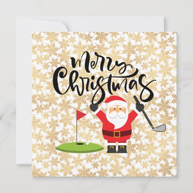 Golf Joyeux Noël avec Père Noël jouant au golf (Devant)