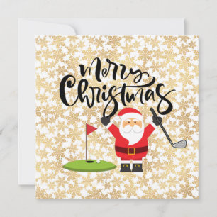 Golf Joyeux Noël avec Père Noël jouant au golf