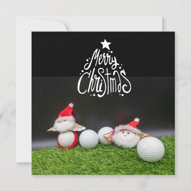 Golf Joyeux Noël avec Père Noël jouant au golf (Devant)