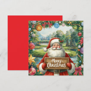 Golf Joyeux Noël avec Père Noël jouant au golf