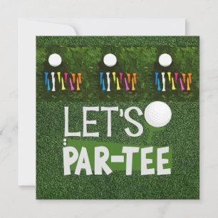 Golf Let's Par avec balle de golf et tee coloré