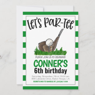 Golf Let's Par-tee Anniversaire Invitation