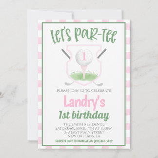 Golf Let's Par-tee Birthday Invitation