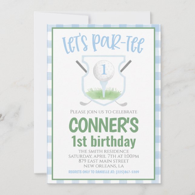Golf Let's Par-tee Birthday Invitation (Devant)