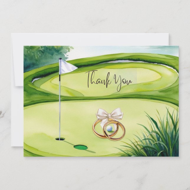 Golf Mariage Carte de remerciements pour Golfer aq (Devant)
