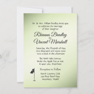 Golf Mariage Thème Green Invitations