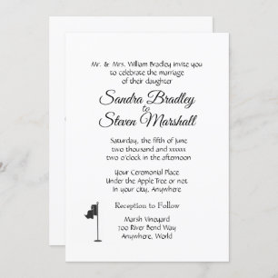 Golf Mariage thème White Invitations