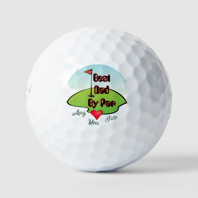 Golf Meilleur Papa par Par -Nom/ Initiales  Balles de G (Devant)