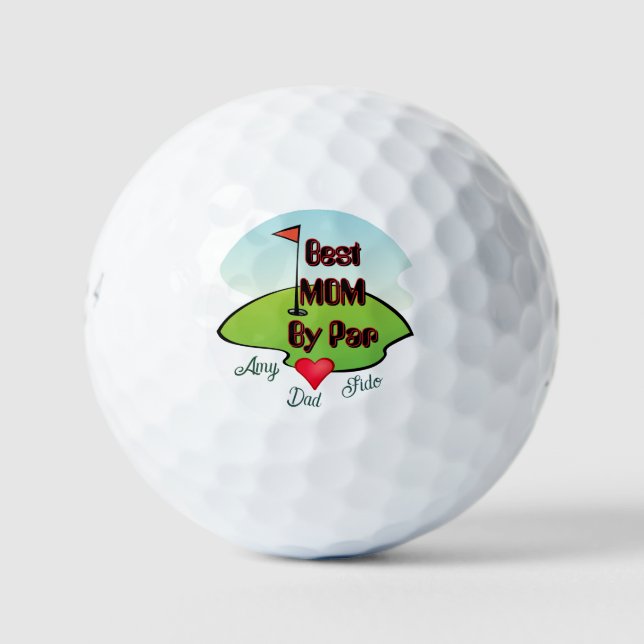 Golf Meilleure Maman par Par -Nom/ Initiale  Balles de  (Devant)