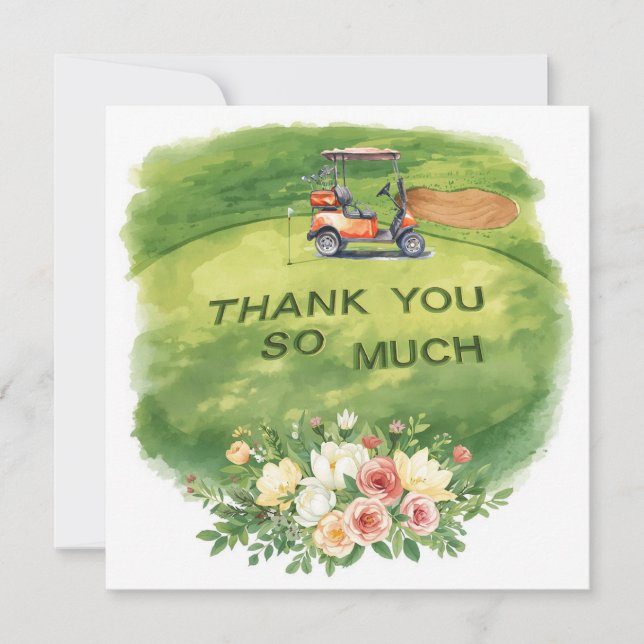 Golf merci texte pour golfer avec Fleurs (Devant)