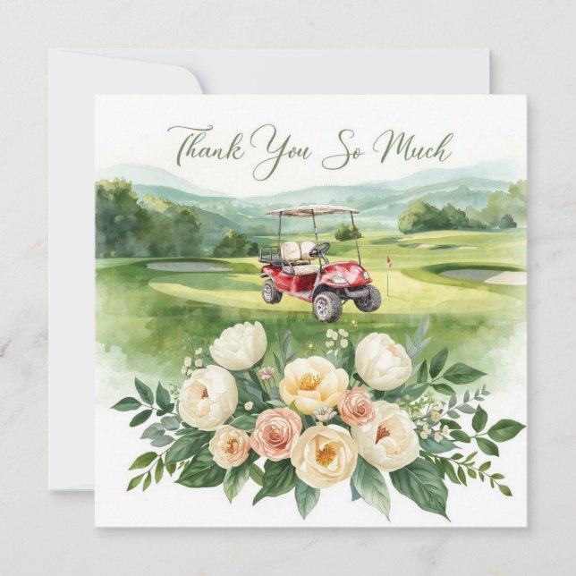Golf merci texte pour golfer avec Fleurs (Devant)