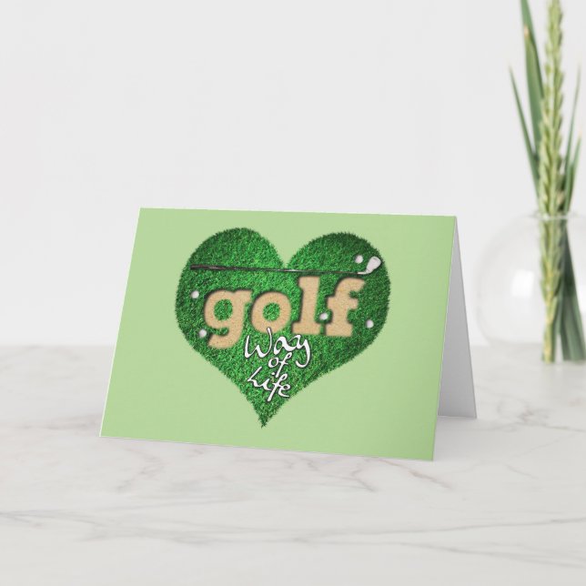 Golf Mode de vie Carte de retraite Coeur vert (Devant)