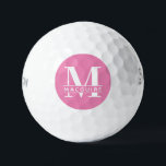 Golf Monogramme gras minimal avec nom | Les balles de g<br><div class="desc">Un monogramme rose unique mais minimal golfball avec votre lettre et nom monogramme unique.</div>