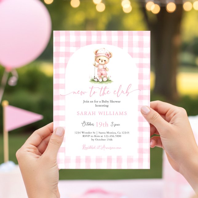 Golf New to the Club Baby Shower Girl Invitation (Créateur téléchargé)