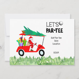 Golf Noël invitation avec le Père Noël