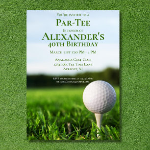 Golf Par Tee Golfer Invitation Anniversaire