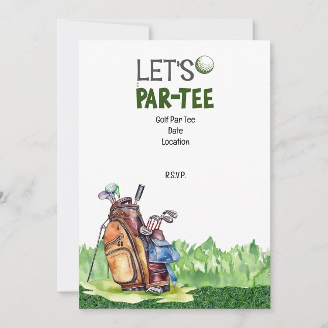Golf partie enregistrer la date invitation pour go (Devant)