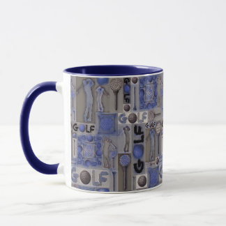 Golf Patchwork Mug en bleu