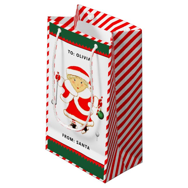 Golf personnalisé Noël Vacances Petit sac cadeau (Devant Angle)