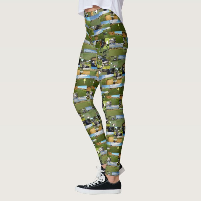 Golf, Photo Collarge, Dames Leggings (Gauche)