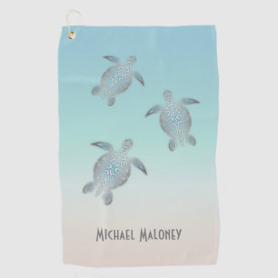 Golf Plage des tortues d'argent Votre nom Serviette de 